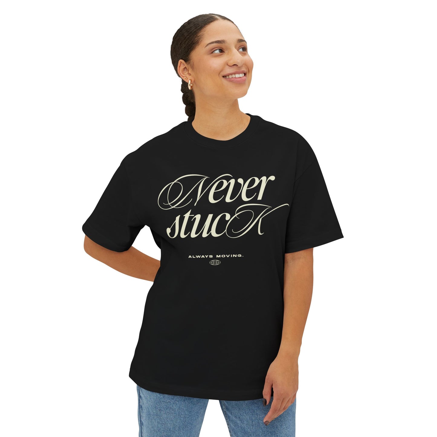 Gamer Oversized Tee - 'Never Stuck' Design