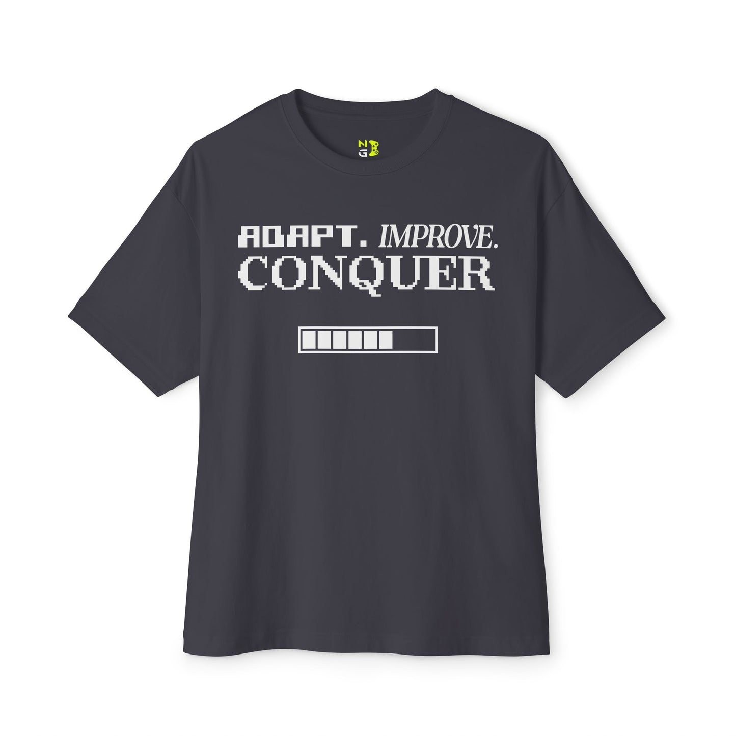 Adapt, Improve, Conquer Unisex Tee - Gaming Inspired Shirt, Oversized Box Tee, Gamer Gift, Video Game Clothing, Busy Gamer Apparel