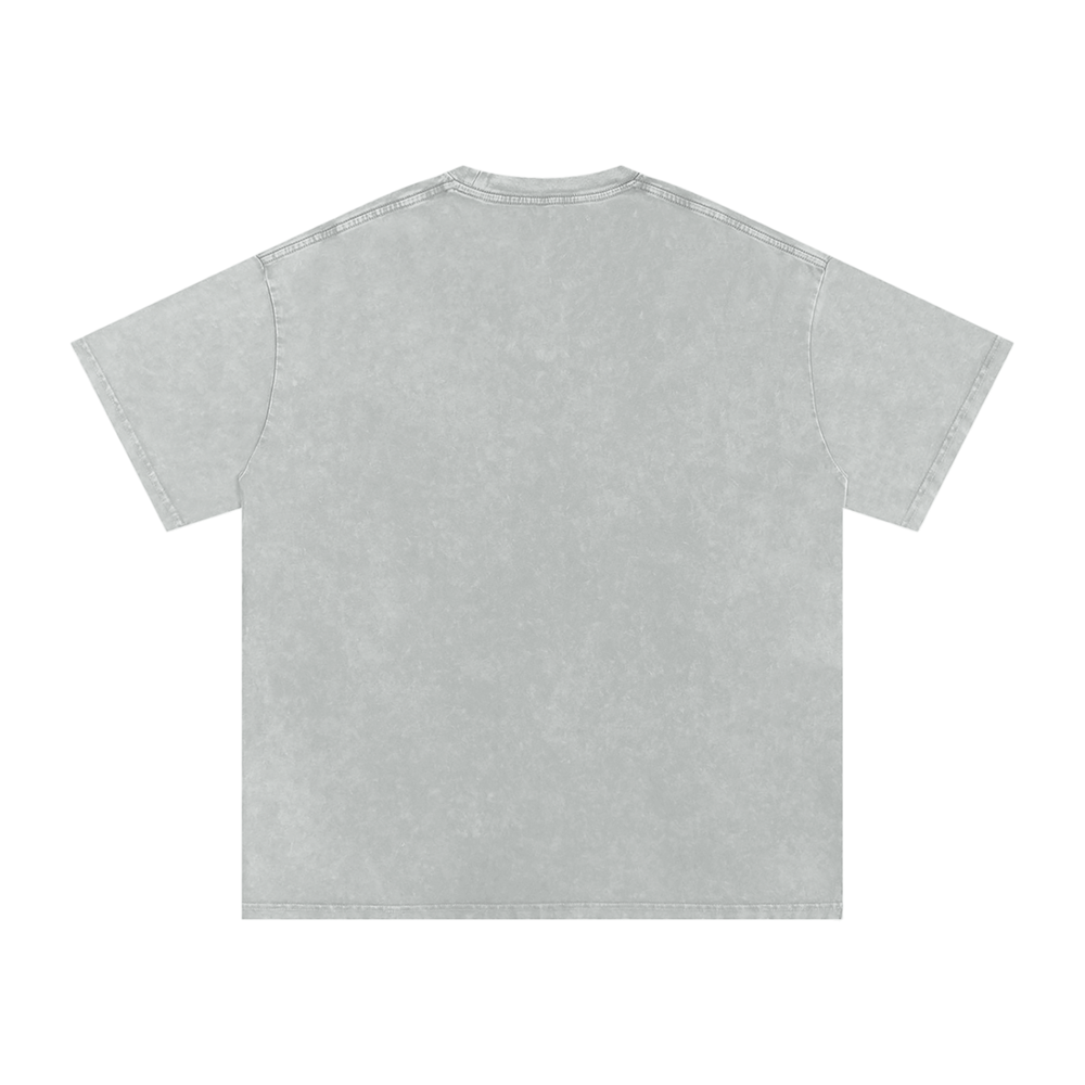 NG Embroidered Snow Washed Oversized Cotton T-Shirt