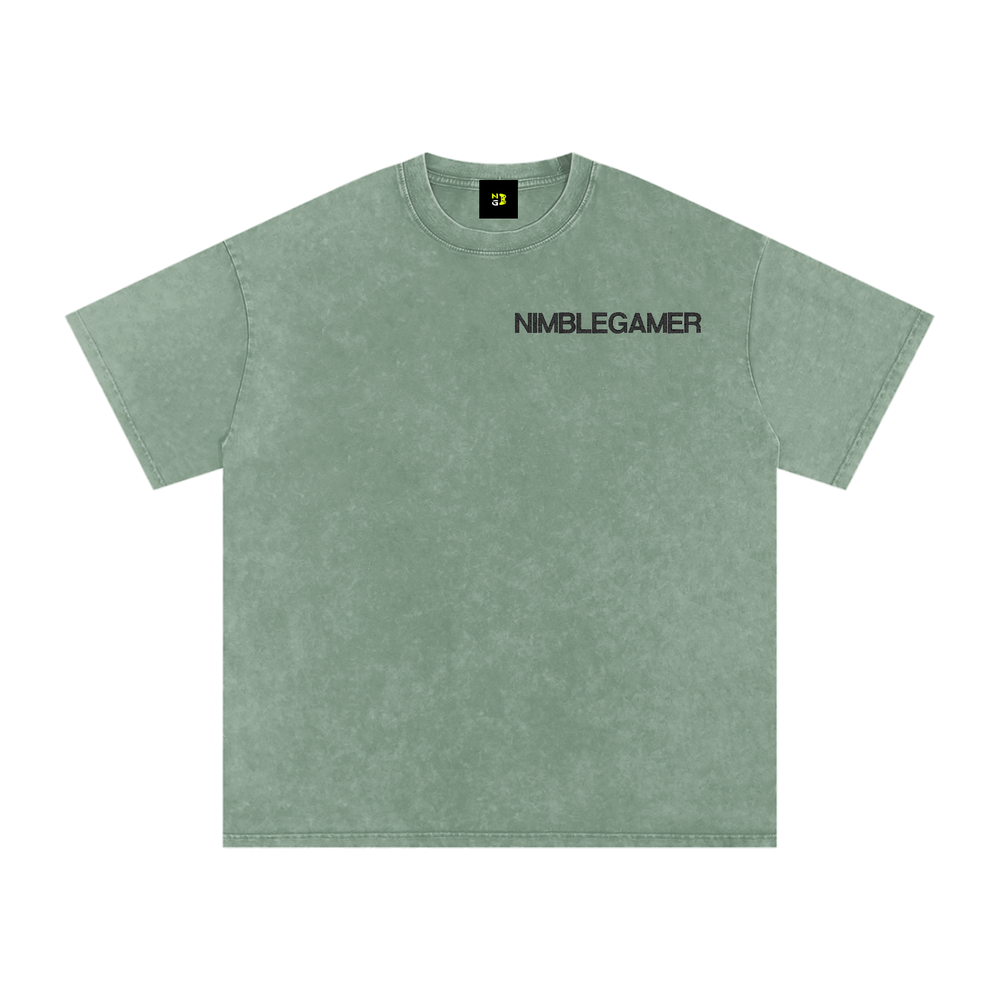 NG Embroidered Snow Washed Oversized Cotton T-Shirt