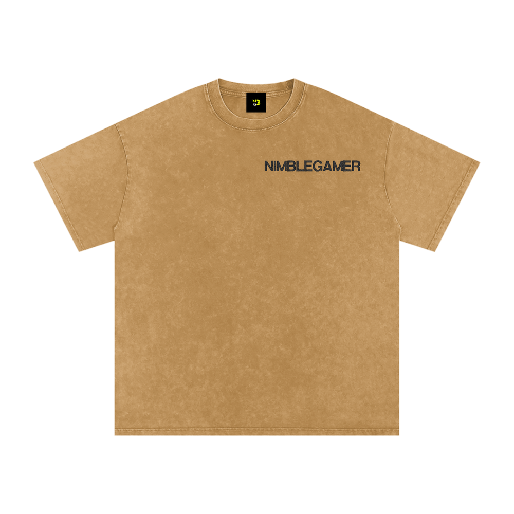 NG Embroidered Snow Washed Oversized Cotton T-Shirt