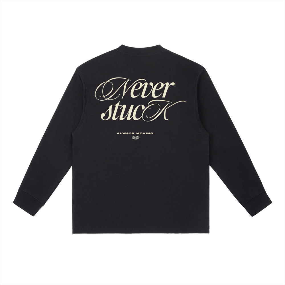 Never Stuck Long-Sleeve Tee — Heavyweight Cotton Gamer Streetwear