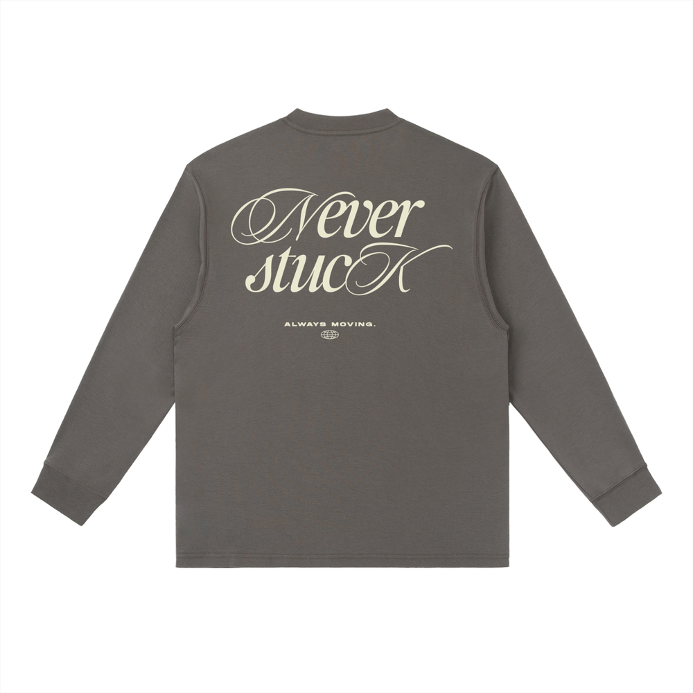 Never Stuck Long-Sleeve Tee — Heavyweight Cotton Gamer Streetwear