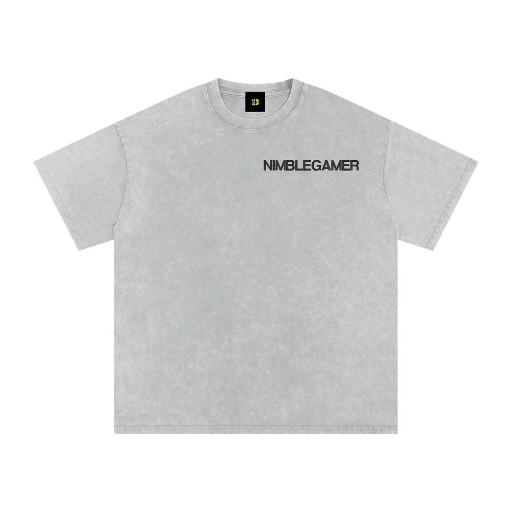 NG Embroidered Snow Washed Oversized Cotton T-Shirt
