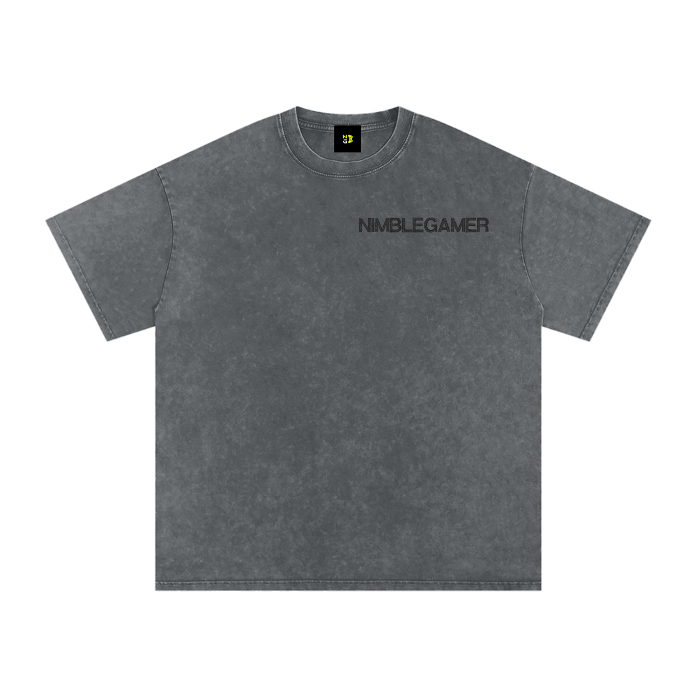 NG Embroidered Snow Washed Oversized Cotton T-Shirt
